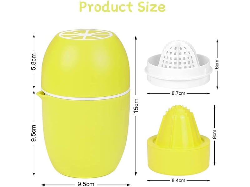 Presse-citron manuel design forme citron jaune - double usage pour orange et pamplemousse - Conforama B