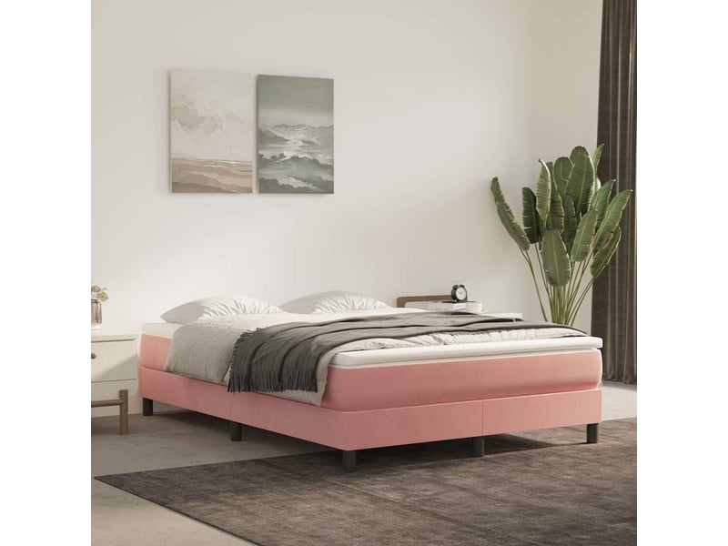  Matelas de lit à ressorts ensachés fermeté moyenne rose 140x200x20 cm velours  - Conforama B