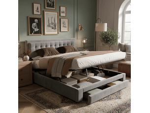 Lit coffre 180x200 cm TCQPZ coloris gris