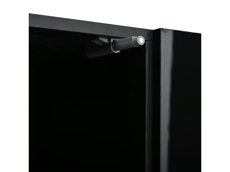  Buffet noir brillant 3 portes, meuble de rangement 160 x 35 x 60 cm avec 6 compartiments et étagères réglables  - Conforama W