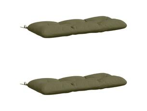 Lot de 2 coussins de banc, coussins d'assise vianen 100 % polyester vert olive cf57682