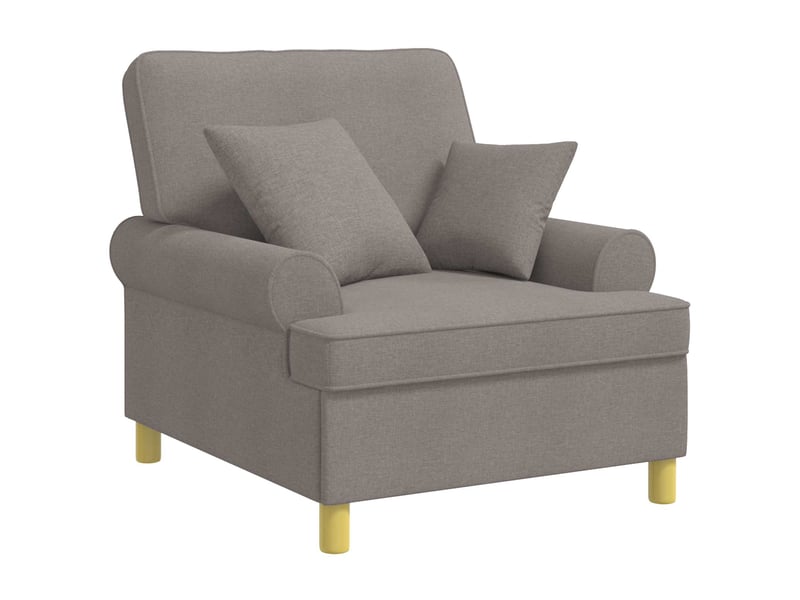  Vidaxl fauteuil xl avec coussins taupe tissu  - Conforama A