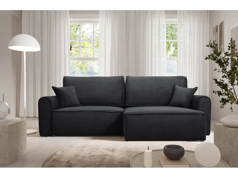  Canapé d'angle convertible martin noir  - Conforama B