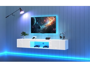 Meuble tv coloris blanc 160 cm <strong></strong> <strong></strong>