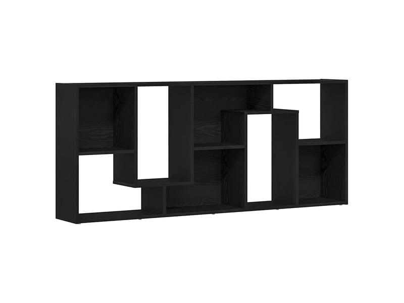  Bibliothèque, meuble de rangement salon en chêne noir 67 x 24 x 161 cm bois d'ingénierie  - Conforama E