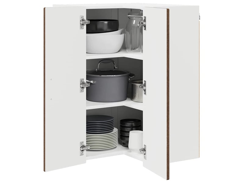  Meuble mural de cuisine, armoire d'angle cuisine porto chêne brun 57x57x80cm  - Conforama C