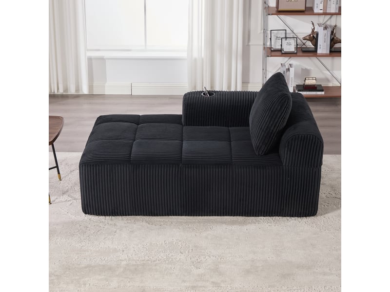  Canapé droit fixe 1 place tissu noir canapé compressible - Conforama D