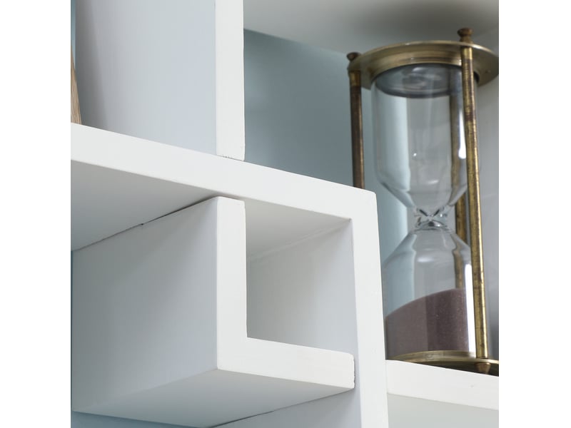 Étagère murale 49,5 x 10,2 x 86 cm blanche en bois, 9 compartiments, pose horizontale ou verticale - Conforama E