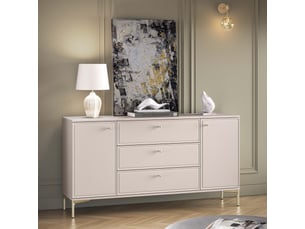 Buffet 2 porte(s) 3 tiroir(s) <strong>SELSEY</strong> <strong>Sandro</strong> - 160 cm coloris gris