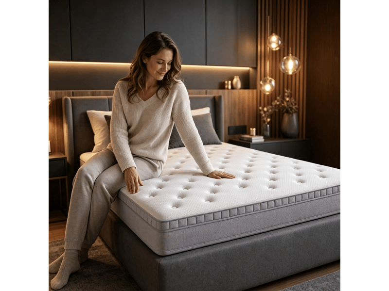 Matelas,180x200 cm,7 zones à ressorts ensachés et mousse confort coloris blanc,mousse et ressorts,blanc - Conforama B