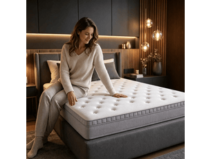 Matelas 180x200 cm MEULVA Ressorts ensachés + mousse soutien Ferme épaisseur 25 cm