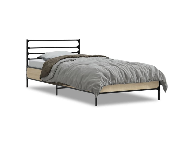  Lit simple- lit adulte -  cadre de lit sans matelas chêne sonoma 90x200 cm  - Conforama A