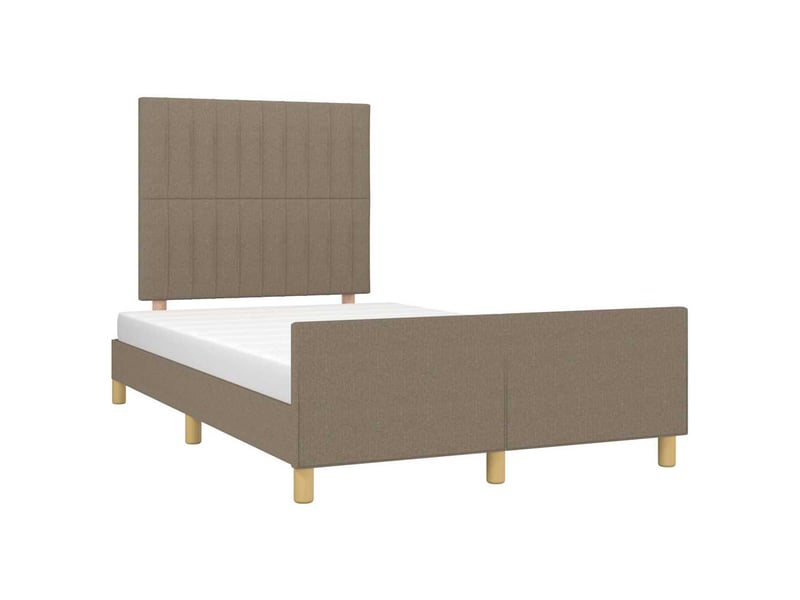  Lit double- lit adulte -  cadre de lit sans matelas taupe 120x190 cm tissu  - Conforama C