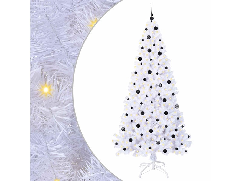 Sapin de noël - arbre de noël artificiel avec 300 led blanc 240 cm pvc et acier - Conforama A