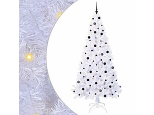Sapin de noël - arbre de noël artificiel avec 300 led blanc 240 cm pvc et acier