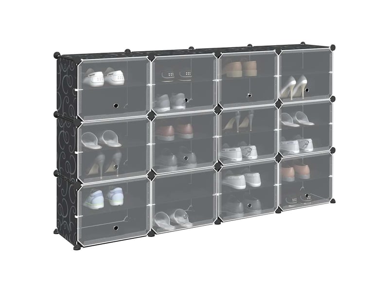  Cubes de rangement 12 pcs avec portes noir pp shl4718  - Conforama B