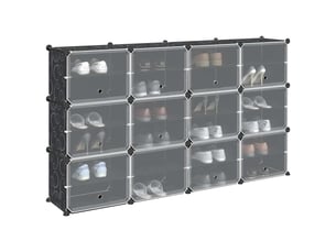 Cubes de rangement 12 pcs avec portes noir pp shl4718