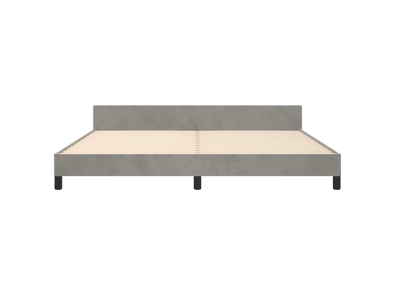  Lit double- lit adulte -  cadre de lit sans matelas gris clair 200x200 cm velours  - Conforama D