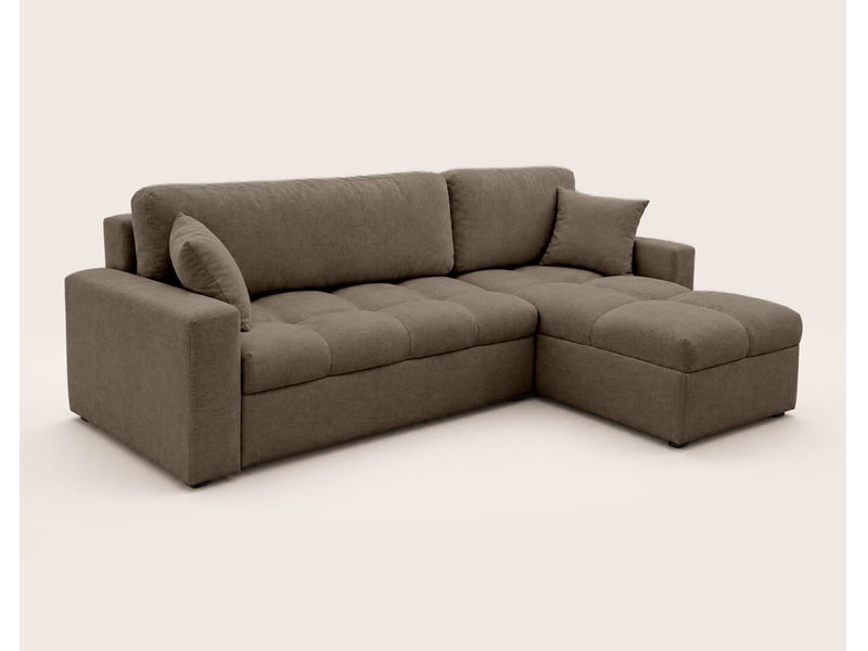  Cyro - canapé d'angle réversible 4 places convertible avec coffre en tissu - best mobilier - taupe CYRO - Conforama E