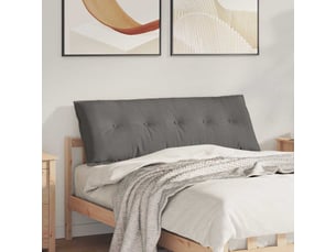Coussin de dos, coussin de dossier gris clair 140 x 50 cm tissu en velours côtelé cf54654