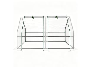 Mini-serre de jardin 180 x 90 x 90 cm avec bâche en polyéthylène 140 gm² et 2 fenêtres enroulables