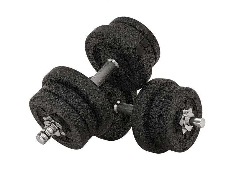  Set d'haltères réglables 25 kg 45x21x21 cm – noir – disques amovibles et poignées antidérapantes pratiques  - Conforama A