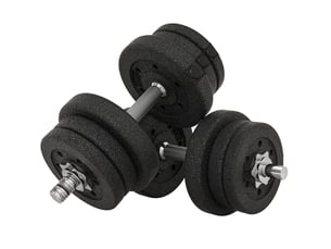 Set d'haltères réglables 25 kg 45x21x21 cm – noir – disques amovibles et poignées antidérapantes pratiques