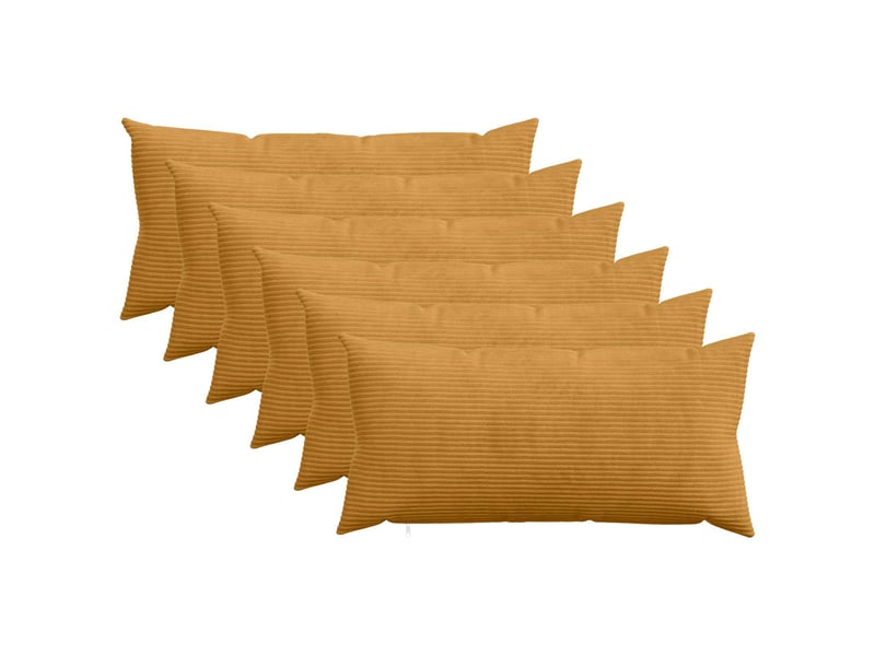  Lot de 6 housses de coussin heerlen jaune 40 x 70 cm velours côtelé cf49921  - Conforama B