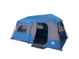 Tente de camping, tente familiale 9 personnes bleu libération rapide imperméable