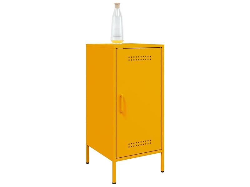  Buffets 2 pcs - bahut - meuble de rangement jaune moutarde 36x39x79 cm acier  - Conforama D