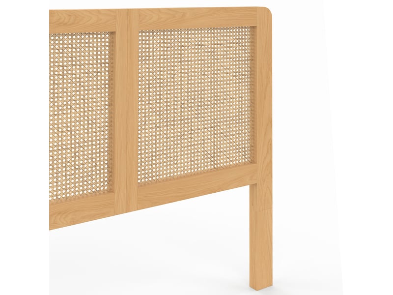  Tête de lit sur pied edhen 90 cm cannage et bois  - Conforama E