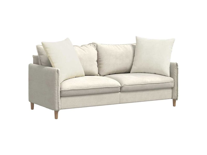  Lot de 2 coussins de canapé, coussins décoratifs crème 60 x 60 cm cf59051  - Conforama C