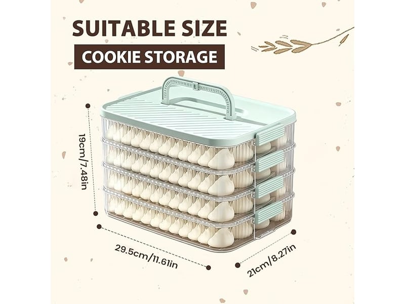  Conteneur de transport à desserts boîte alimentaire empilable avec poignée,récipient de conservation pour cookies pour maison  - Conforama C
