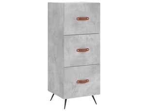 Buffet - bahut - meuble de rangement gris béton 34,5x34x90 cm bois d'ingénierie