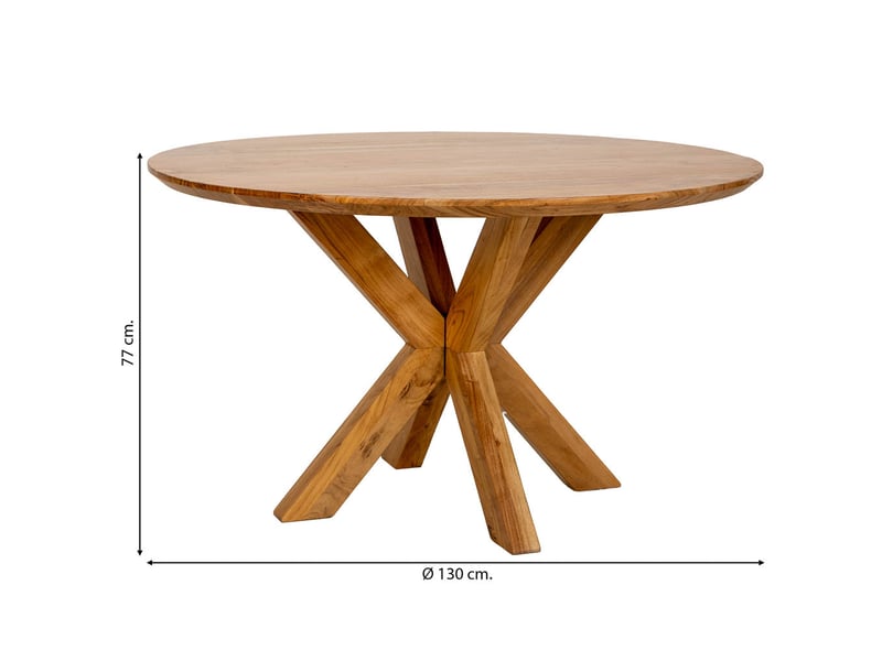  Table de salle à manger en bois marron 130x130x77 cm (hauteur)  - Conforama C