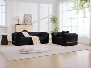 Ensemble de canapé convertible et modulable kaleido velours côtelé | mousse haute densité | pour salon et studio