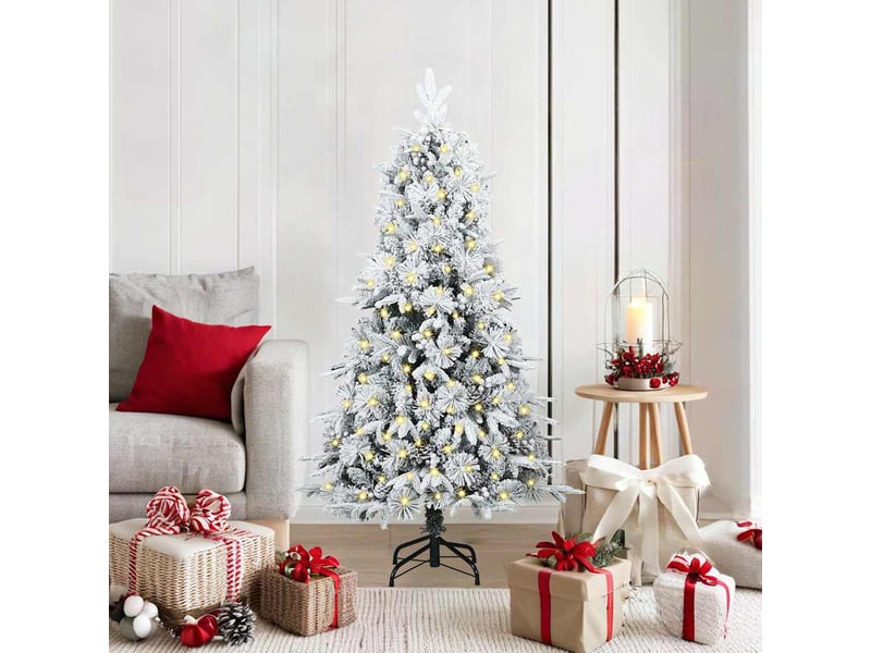  Sapin de noël, arbre de noël artificiel à branches articulées blanc 150 cm shl9180  - Conforama B