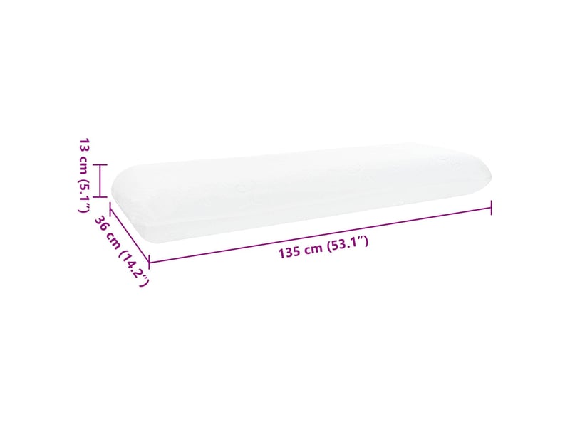 Oreiller, coussin de sommeil 135 x 36 x 13 cm moyen blanc cf55914 - Conforama E