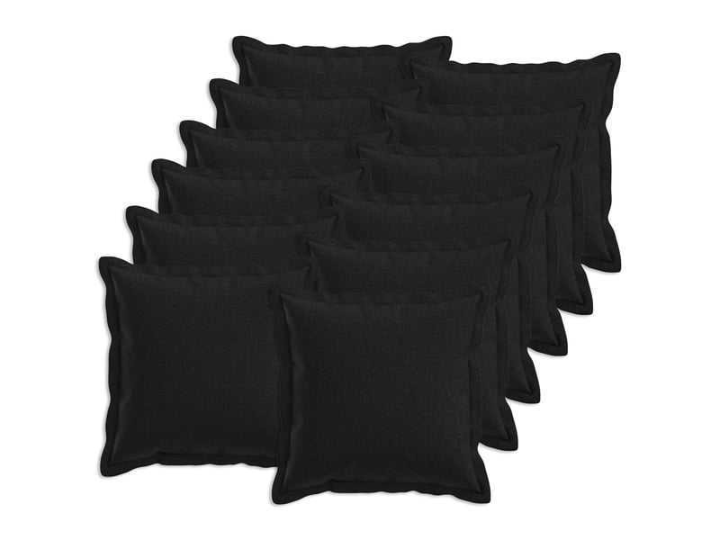  Lot de 12 housses de coussin houten noir 45 x 45 cm lin synthétique cf49042  - Conforama B