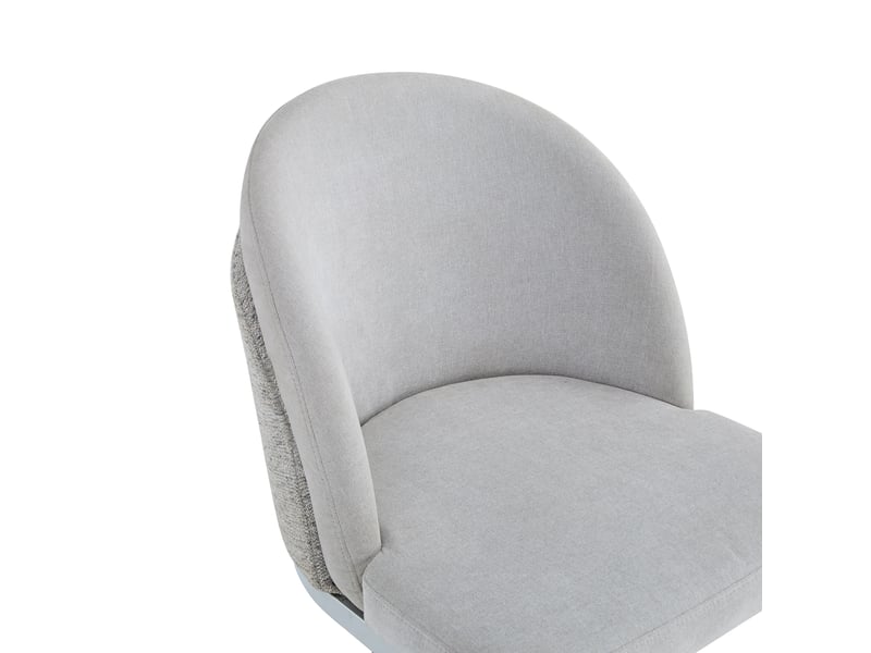  Lot de 6 chaises de salle à manger,59x52x85 cm,chenille,gris clair argenté  - Conforama D