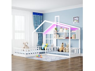 Lit cabane 90x200 cm <strong></strong>  <strong></strong> coloris blanc
