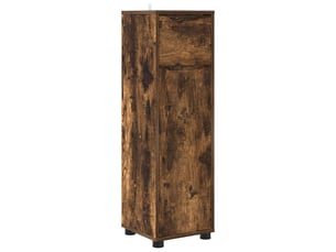Cabinet de salle de bain, meuble de rangement chêne fumé 30.5x30x101 cm