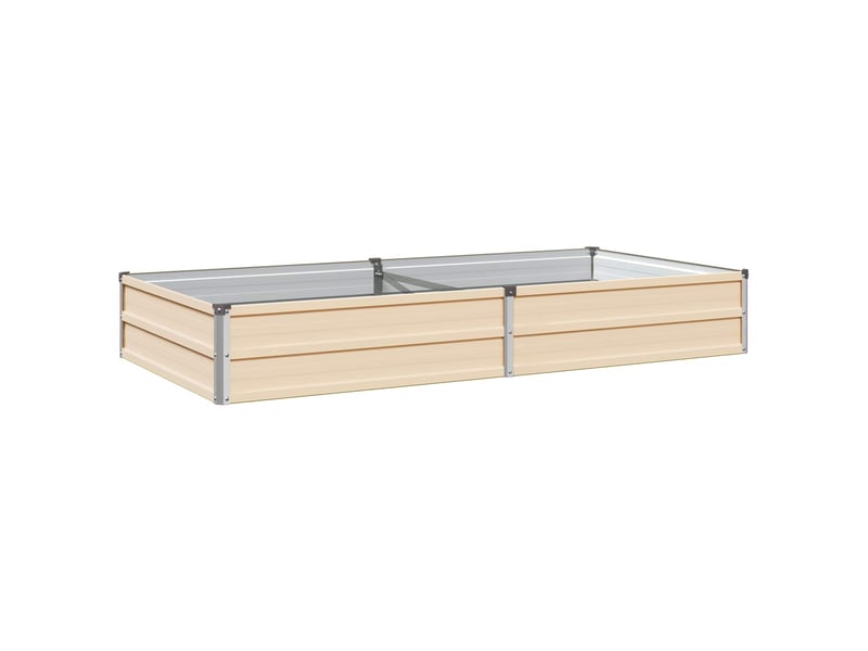 Jardinière - jardin surélevé ivoire 160 x 80 x 24 cm acier laminé à froid - Conforama A