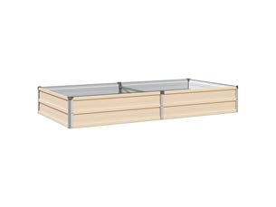 Jardinière - jardin surélevé ivoire 160 x 80 x 24 cm acier laminé à froid