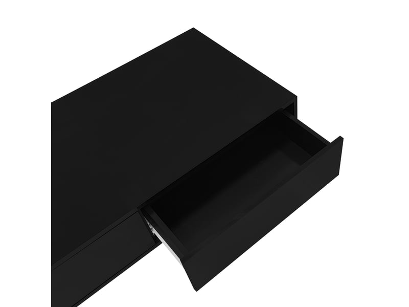  Table basse rectangulaire en panneaux de particules avec lumière led et 2 tiroirs,noir table basse noir - Conforama E