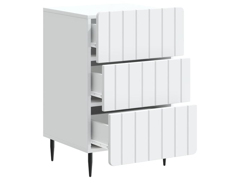  Table de chevet - cabinet de chevet - table de nuit blanc 43 x 41 x 68 cm bois d'ingénierie  - Conforama C