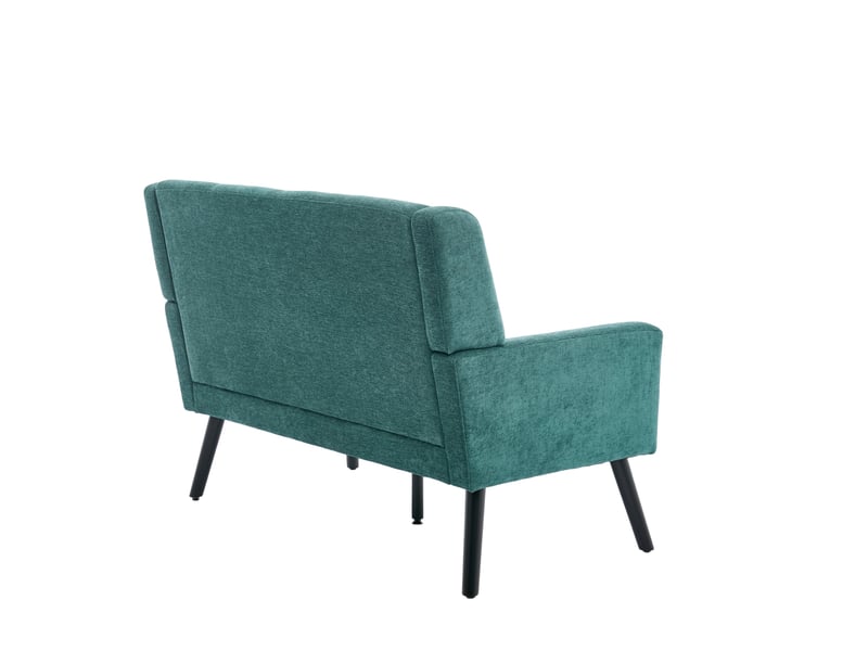  Banquette 2 places en lin l119 cm, pieds bois massif antidérapants, coussin mousse haute densité  - Conforama D