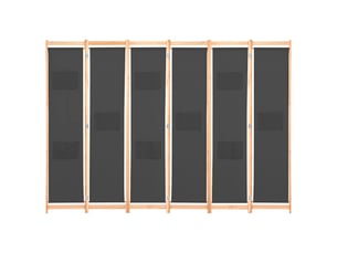 Paravent, séparateur de pièce 6 panneaux gris 240 x 170 x 4 cm tissu