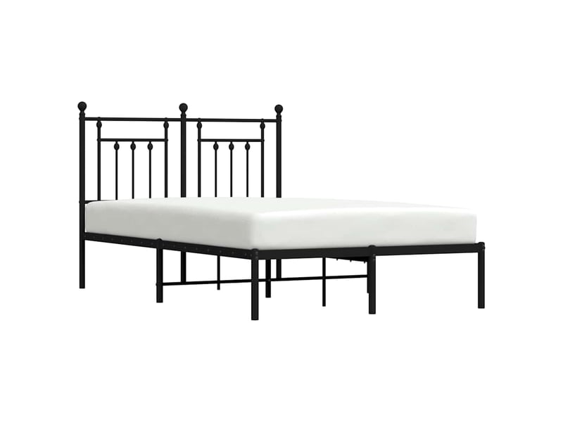  Lit double- lit adulte -  cadre de lit métal sans matelas avec tête de lit noir 120x190cm  - Conforama D