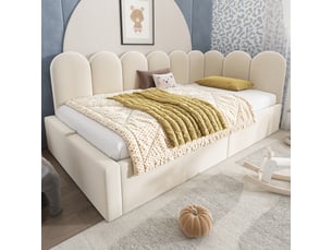 Lit coffre 90x190 cm <strong></strong> <strong>Morn Vibe</strong> coloris beige